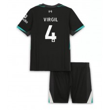 Liverpool Virgil van Dijk #4 Bortaställ Barn 2024-25 Korta ärmar (+ Korta byxor)